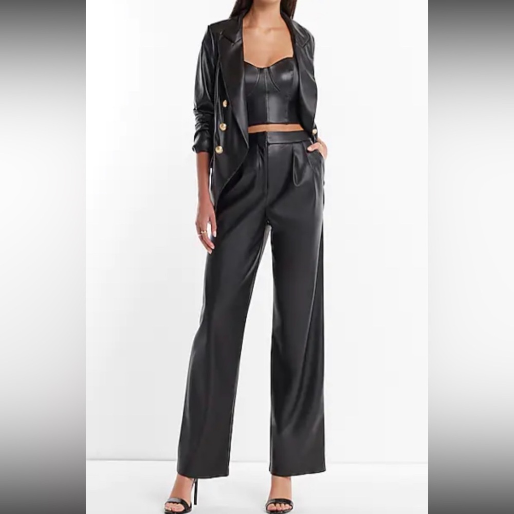 Express High-Waisted Faux Leather Pants – Size 8R